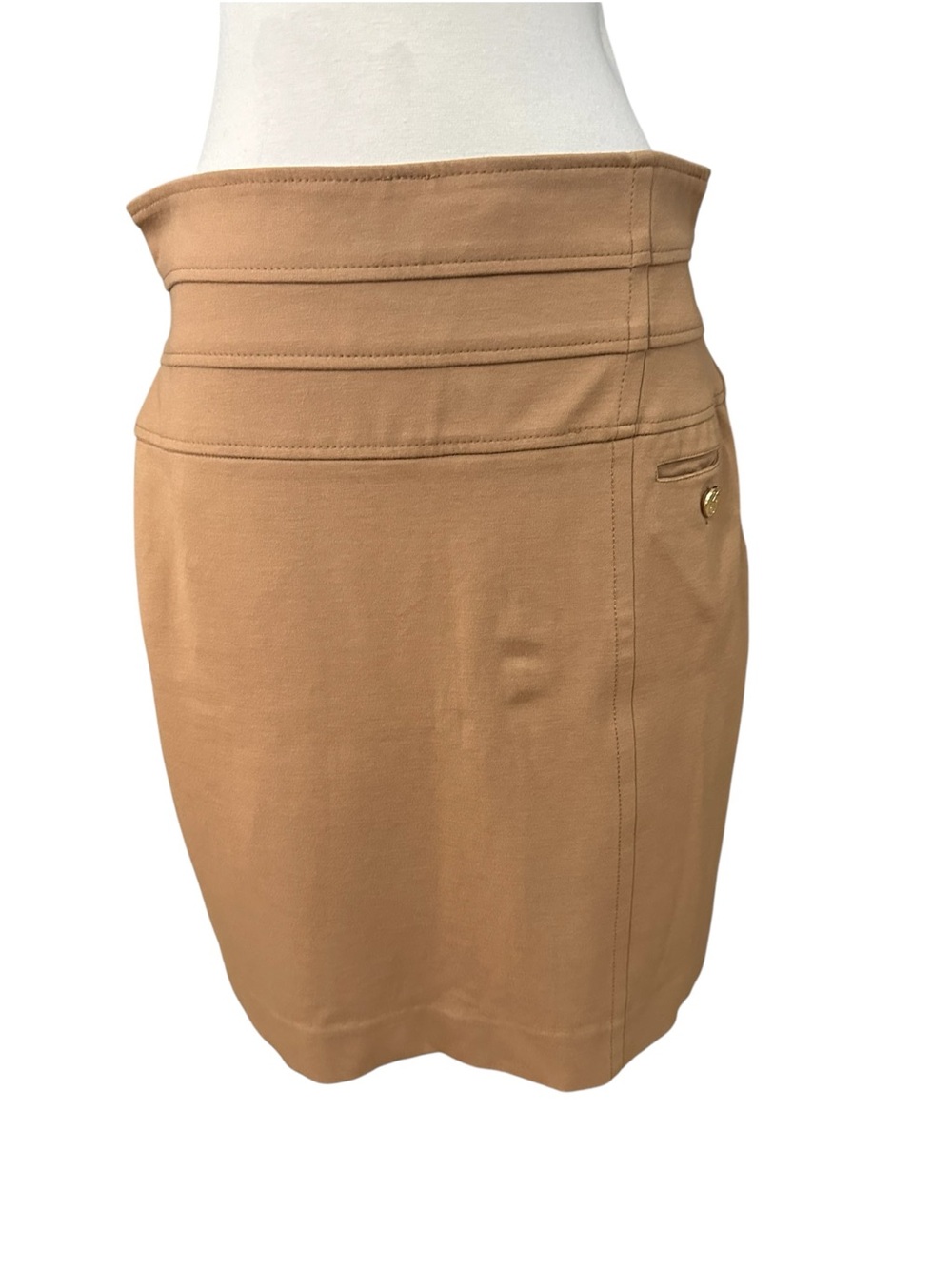 Zac Posen Camel High-Waist Pencil Skirt